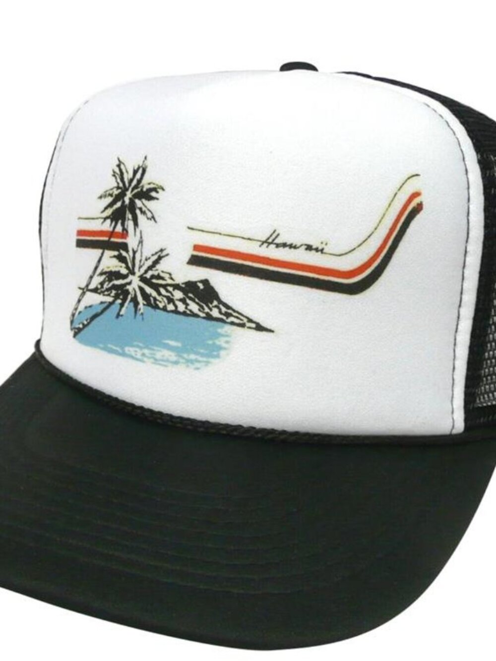 Hawaii Aloha State Black Snapback Hat - USA Printed Baseball Cap - NEW Retro 70s